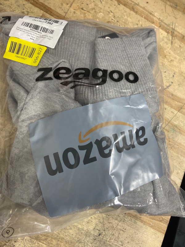 View 2 of ***(HEAVILY USED/ MINOR DAMAGE)***Zeagoo Women's Turtleneck Sweater 2026 Fall Winter Chunky Knitted Pullover High Low Hem Trendy Basic Jumper Top Grey