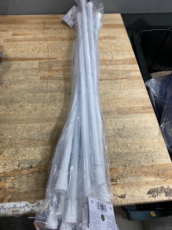 Photo 1 of 10 Count- Kenney KN633 Rogers Twist & Fit No Tools Easy to Install Tension Curtain Rod, 28-48" Adjustable Length, White Finish, 5/8" Diameter Steel Tube