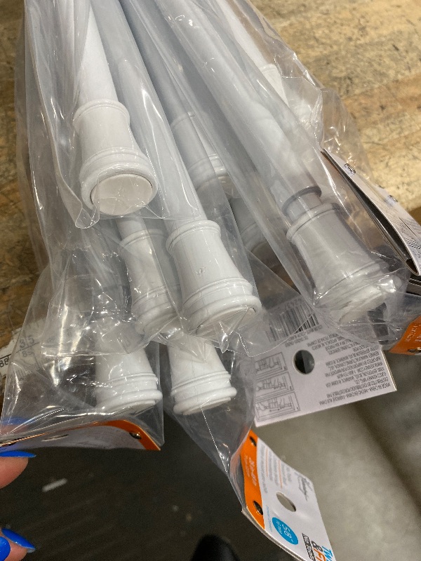 Photo 1 of 10 Count- Kenney KN633 Rogers Twist & Fit No Tools Easy to Install Tension Curtain Rod, 28-48" Adjustable Length, White Finish, 5/8" Diameter Steel Tube