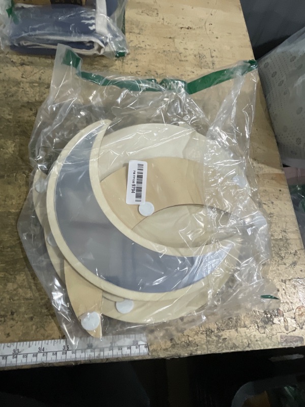 Photo 1 of ***MISSING PARTS***
Scandinavian Decor 5-Piece Acrylic Wall Decor - Wooden Moon Phase Mirror, Bohemian Design for Living Room, Bedroom - Beige