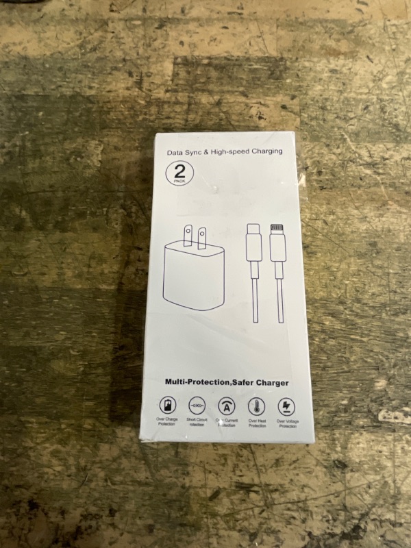 Photo 1 of ***(MISSING A BLOCK)***iPhone Charger Fast Charging,iPhone Fast Charger 2Pack Type C Fast Charger Block Plug Adapter 6FT USB-C to Lightning Cable Cord for iPhone14/13/13 Pro/12 Pro/12 Pro Max/11/Xs Max/XR/X/SE,iPad,AirPods