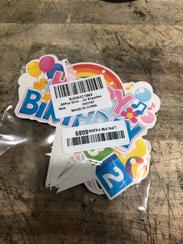 Photo 1 of 26Pcs Girls Happy Birthday Cupcake Toppers Cartoon Teacher Cupcake Picks Cartoon Girls Party Decorations Rainbow ABC Bus Double Sided Cake Decorations for Birthday Baby Shower Party Supplies