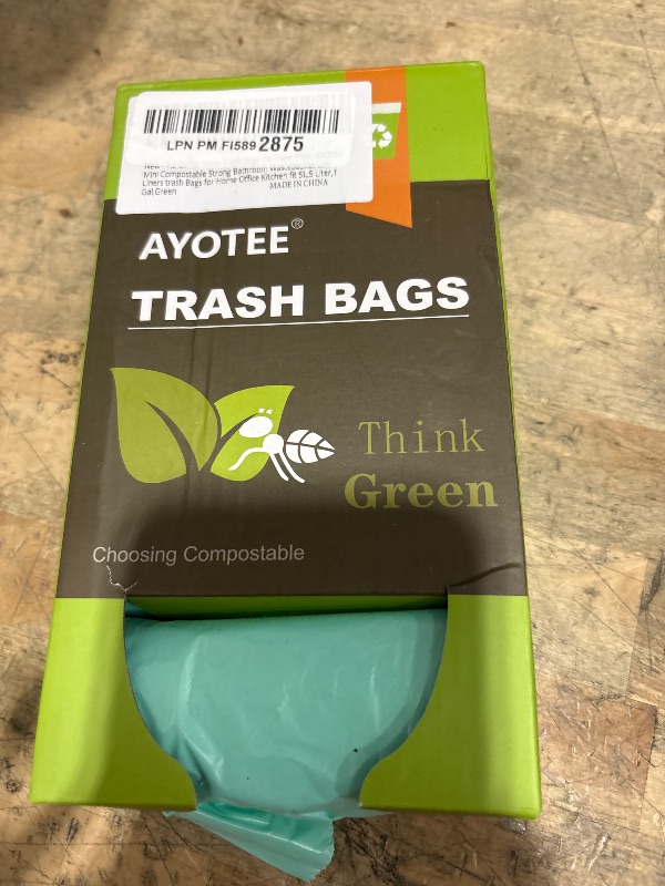 Photo 1 of 1.2 Gallon Small Trash Bags Garbage Bags, AYOTEE Mini Compostable Strong Bathroom Wastebasket Can Liners trash Bags for Home Office Kitchen fit 5L,5 Liter,1 Gal,Green