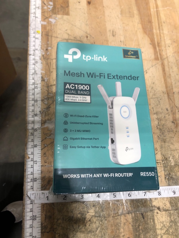 Photo 1 of **FACTORY SEALED* TP-Link AC1900 WiFi Range Extender RE550 | Dual-Band Wireless Repeater Amplifier w/Gigabit Ethernet Port | Up to 2200 Sq. Ft., 32 Devices | Internet Signal Booster | APP Setup | EasyMesh Compatible