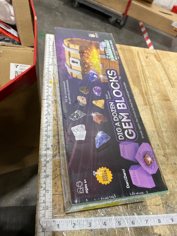Photo 1 of **FACTORY SEALED* Dan&Darci Dig a Dozen Gem Blocks Mining Kit for Kids - Discover 12 Unique Real Gemstones, Mineral, Rock, Crystals Collection - Archaeology Science Gift Toys Set for Boys & Girls Age 8-12 Gifts