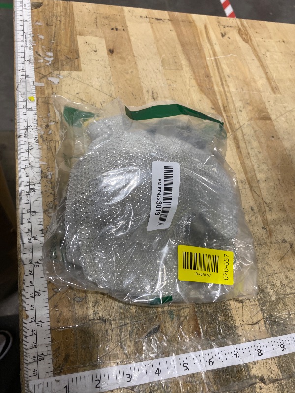 Photo 1 of 2PCS Dishwashing Gloves Silver and 2PCS Stainless Steel Melon Shape Steel Wire Ball(white/gray rope) (gray)