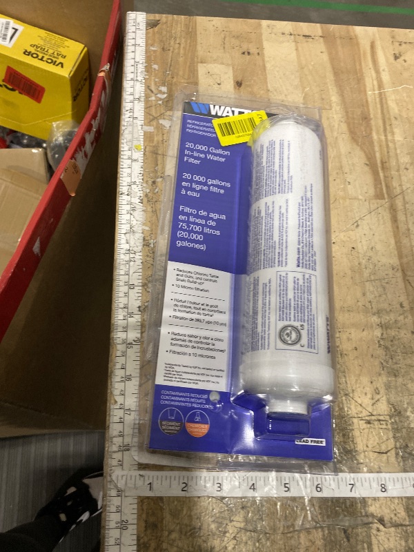 Photo 1 of **FACTORY SEALED** Watts Premier 20,000 Gallon Inline Water Filter with Two 1/4" Brass Connectors for Refrigerator, Ice Maker, RV, Camper, Water Cooler, Fountain, Reduces Bad Taste, Odors, Chlorine and Sediment