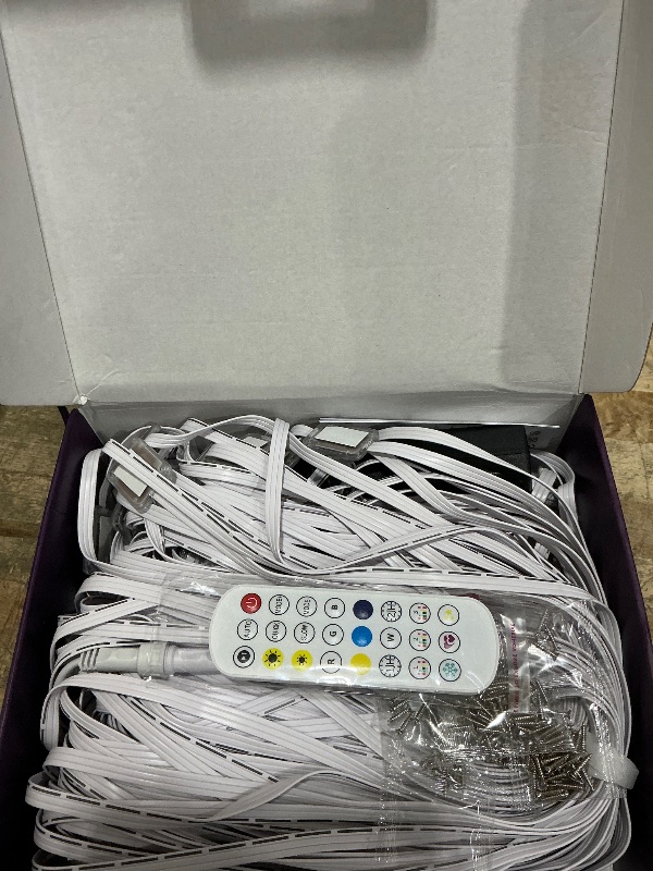 Photo 1 of POOFZY Permanent Outdoor Lights for House,200ft RGB+IC Smart Outdoor Decor, 50 Scene Modes,App/Remote Control,IP67 Waterproof,for Christmas,Halloween,Daily & Holiday Party Decor,House Roof Lighting