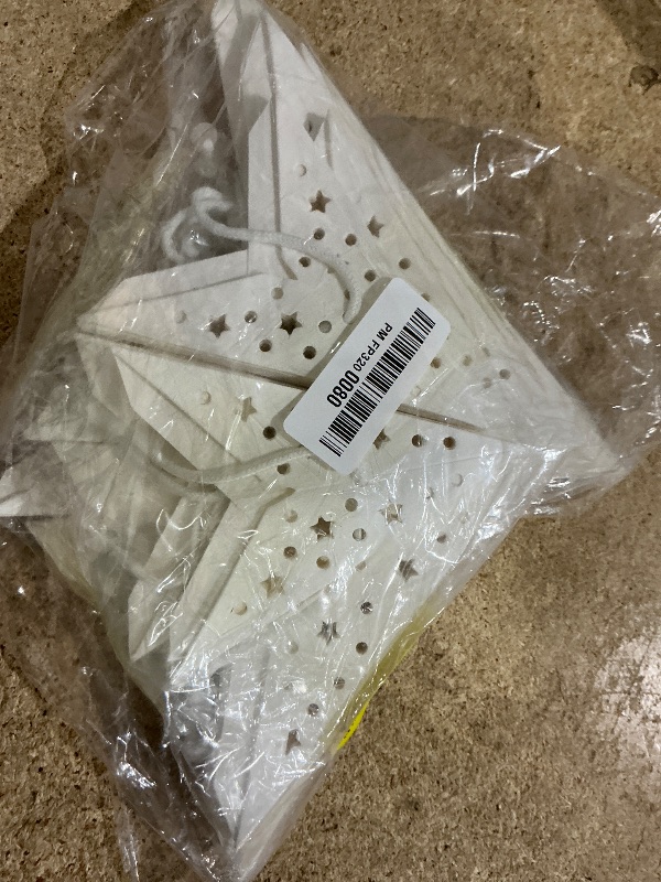 Photo 1 of 10 Pack 18 Inch/ 14 Inch/ 12 Inch/ 10 Inch Christmas 3D Paper Star Hollow Out 7 Pointed Paper Star Lanterns Lampshade Hanging Decoration for Christmas Holiday Weddings Birthday Party, 4 Sizes