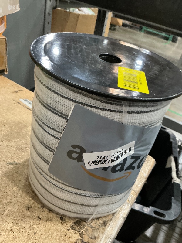 Photo 1 of 1 INCH Electric Fence Polytape, 8 Strands of Electrical Conductors Poly Electric Fence Tape, 656 Feet Roll, 1 Inch Wide White and Black Poly Tape Electric Fence