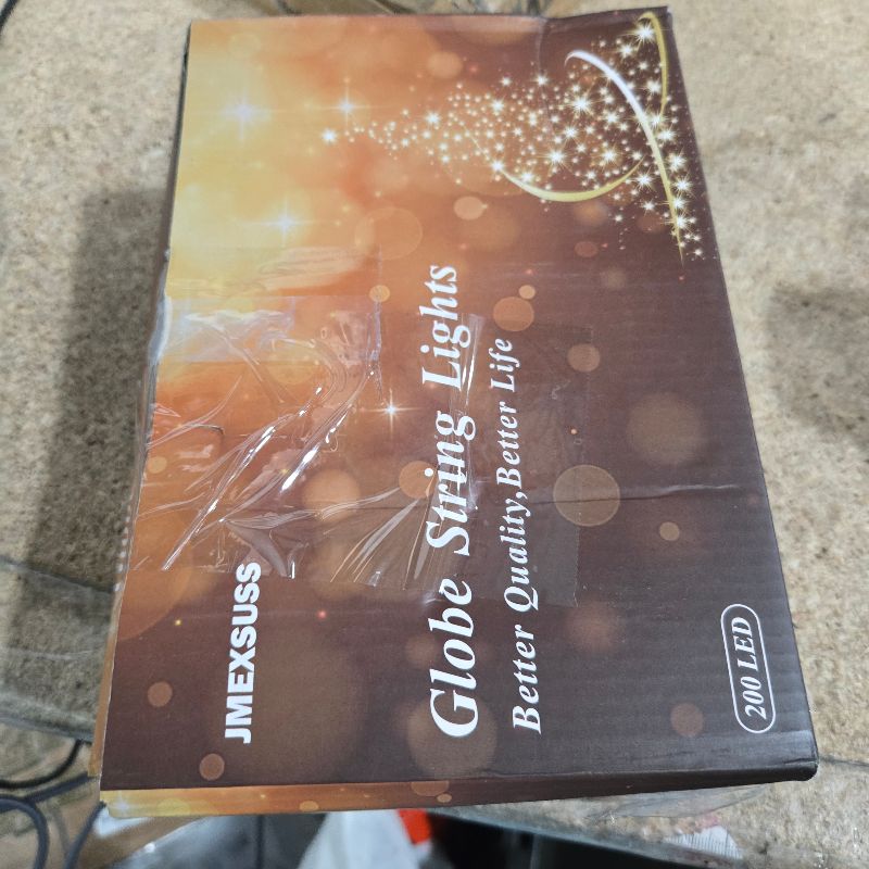 Photo 1 of 100ft Globe String Lights Indoor Outdoor Waterproof, 200 LED Christmas fairy Lights Plug in with Remote, Connectable Hanging Lights for Bedroom Classroom Camping Patio Wedding Garden Decor, Warm White