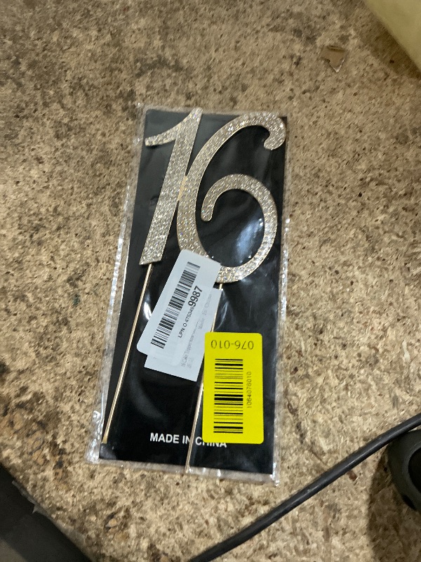 Photo 1 of 16 Cake Topper Gold Metal Cake Toppers for 16th Birthday or Anniversary Party Cake Decor