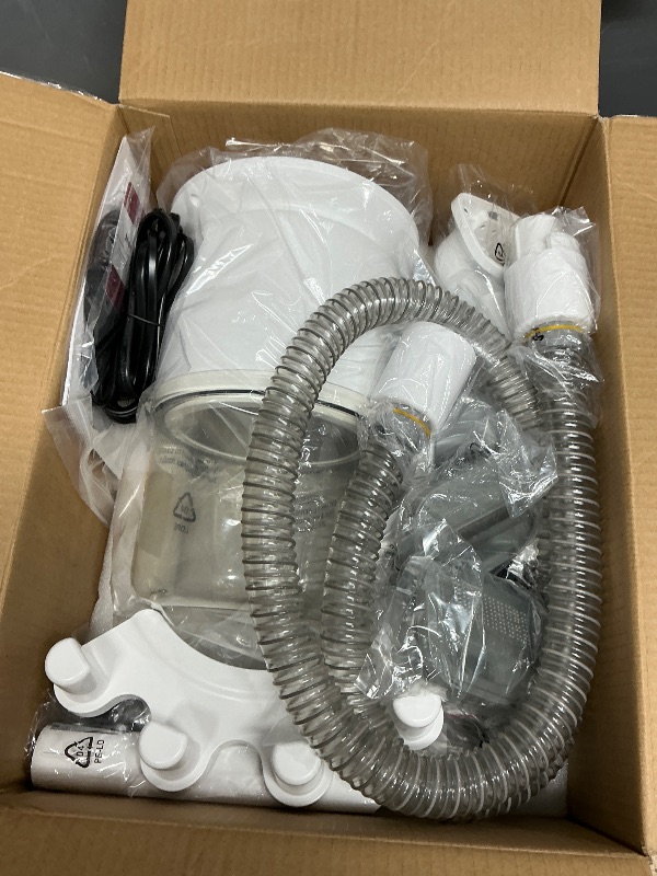 Photo 1 of Dog Vacuum Grooming Kit for Shedding: Professional Hair Clippers Pet Groomer - Strong Suction Cleaner Deshedding Tool Fur Brush Attachment Trimmer for Home Cat (Pale White)