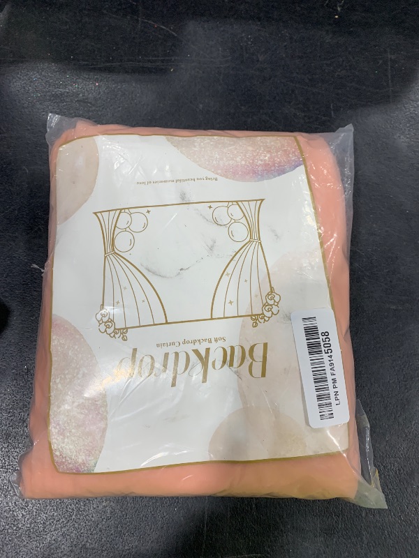 Photo 1 of 10×10ft Peach Tulle Backdrop Curtain with Lights String for Parties, Sheer Photo Curtain Backdrop Drapes for Wedding Party Photography Backgrounds