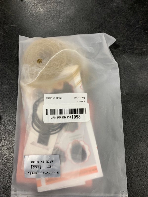 Photo 1 of *USED** FELENDY 18" Ponytail Extension Curly Wavy Clip in Hairpiece Wrap Around Long Pony Tails Hair Extensions Synthetic for Women Ash Blonde