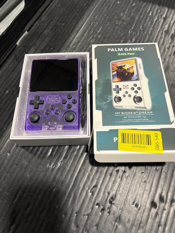 Photo 1 of ?30000 in 1? R40S Pro Retro Handheld Game Console, Video Game Console, 3.5 inch IPS Screen, More Than 20 Emulator, 256G TF Card (Purple)