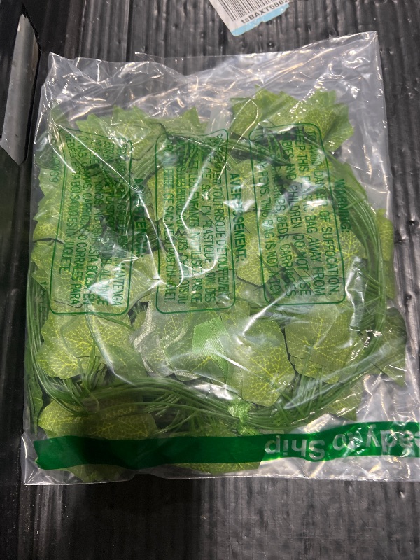 Photo 1 of 12 Pack Fake Vines for Room Decor Artificial Ivy Garland with Clip Green Flowers Hanging Plants Faux Greenery Leaves Bedroom Aesthetic Decor for Home Garden Wall Wedding