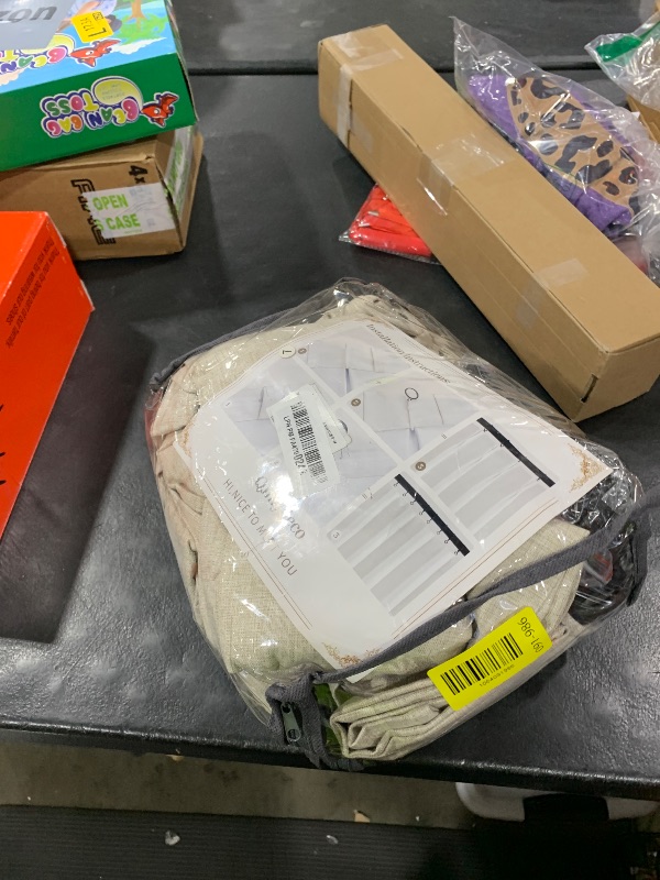 Photo 1 of 100% Blackout Curtains 84 Inch Length 2 Panels Set Farmhouse Style for Bedroom Windows/Living Room Thermal Insulated Neutral Boho Drapes Linen Blend Natural Ivory 7ft Long Hook Belt Pleated/Back Tab