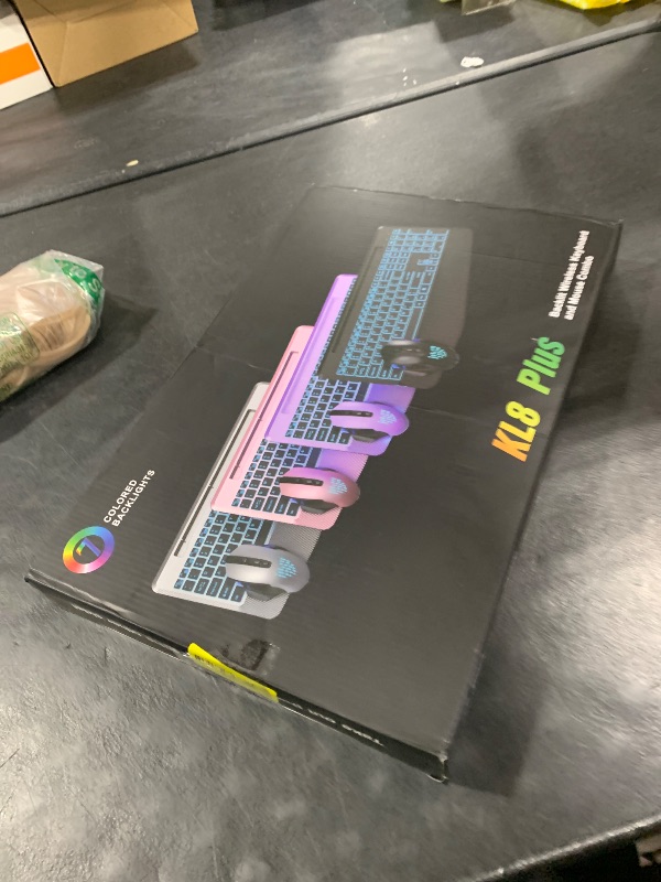 Photo 2 of Wireless Keyboard and Mouse Backlits, Wrist Rest, LED Mouse, Rechargeable Ergonomic Keyboard with Phone Holder, Silent Light Up Combo for Computer, Mac, PC, Laptop, Chromebook (Black)