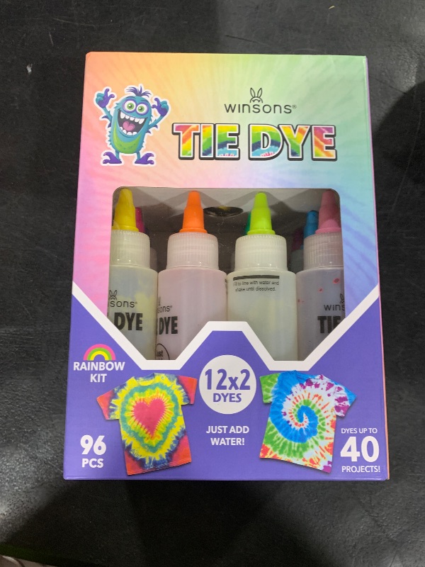 Photo 1 of 12 Colors Tie Dye Kit, Tie Dye Set for Kids, Pre-Filled Tye Dye Bottles, Non Toxic Permanent Fabric Dye Art Set, Easy DIY Fabric Art - Create Fun