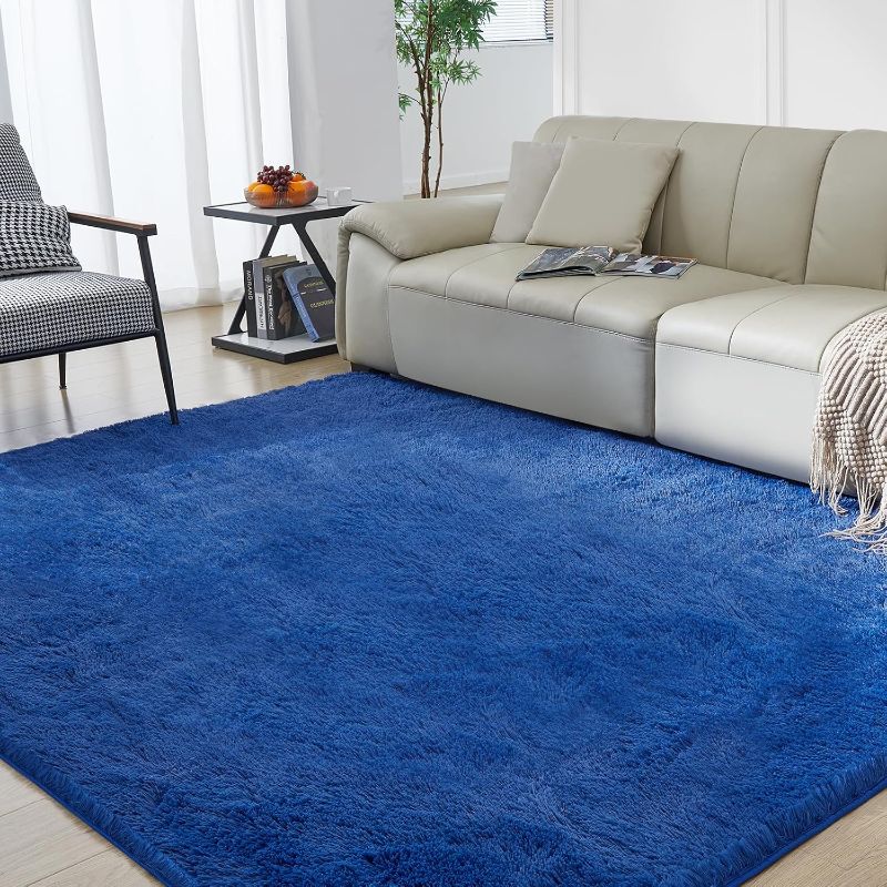 Photo 1 of 








































Ultra Soft Rug for Living Room, 6X9 Fluffy Shag Area Rug for Bedroom, Modern Shaggy Carpets Fuzzy Rug for Teens Dorm Nursery Home Decor Aesthetic, Upgrade Anti-Skid Durable, Blue