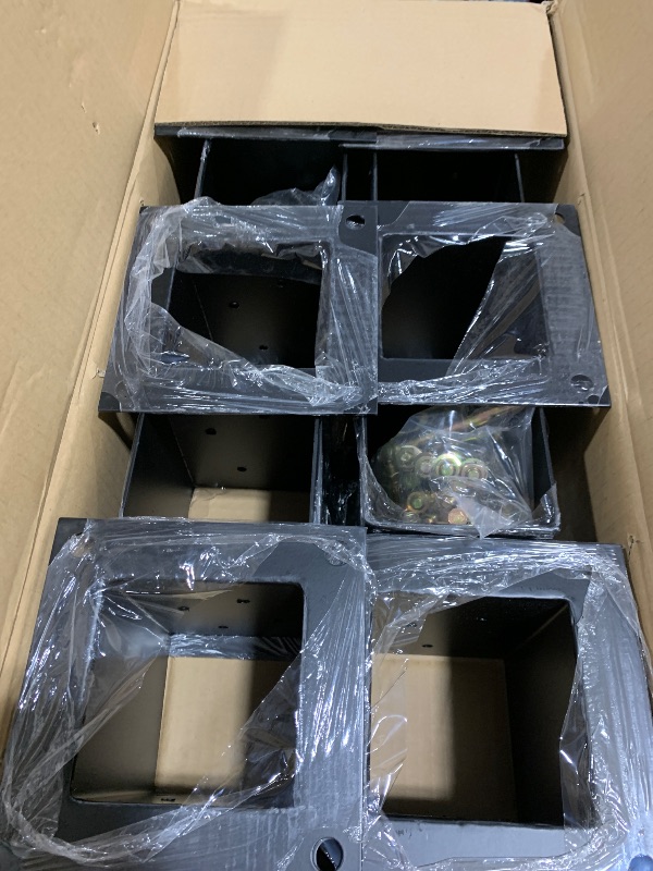 Photo 1 of (10 PCS) LADECH 4x4 Wood Fence Post Anchor Base, 2mm Thick Steel and Black Powder Coated,Come with Wood Screws and Concrete Anchors