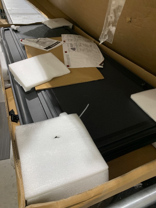 Photo 1 of **SEE NOTES** Rough Country Hard Tri-Fold Truck Bed Tonneau Cover for Toyota Tundra (49514551) - Aluminum Flip-Up Folding Bed Cover, Fits 5' (60.3") Bed