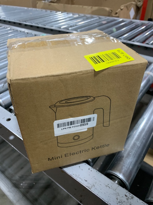 Photo 1 of 0.5L Small Portable Electric Tea Kettle Stainless Steel, Travel Mini Electric Coffee Kettle, Hot Water Boiler Heater for Business Trip, Camping, Travel, Office (Black)