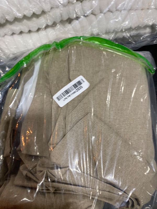 Photo 1 of 100% Blackout Viral Curtains 84 Inch Length 2 Panels Set Farmhouse Style for Bedroom Windows/Living Room Thermal Insulated Neutral Drapes Linen Blend Dark GreyBeige 7ft Long Pinch Pleated with Hooks