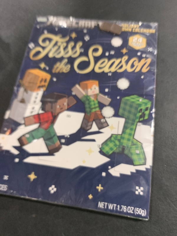 Photo 1 of 2025 Minecraft Christmas Advent Calendar, 24 Day Holiday Countdown, Chocolate Candy Inside, 1.76 Ounce