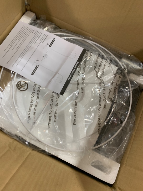 Photo 1 of ?Upgraded? Dimmable Floor Lamp, 1200 Lumens LED Bulb Included, Brushed Nickel Arc Floor Lamps for Living Room Modern Standing Lamp with Black Shade, Tall Lamp for Living Room Bedroom Office Office