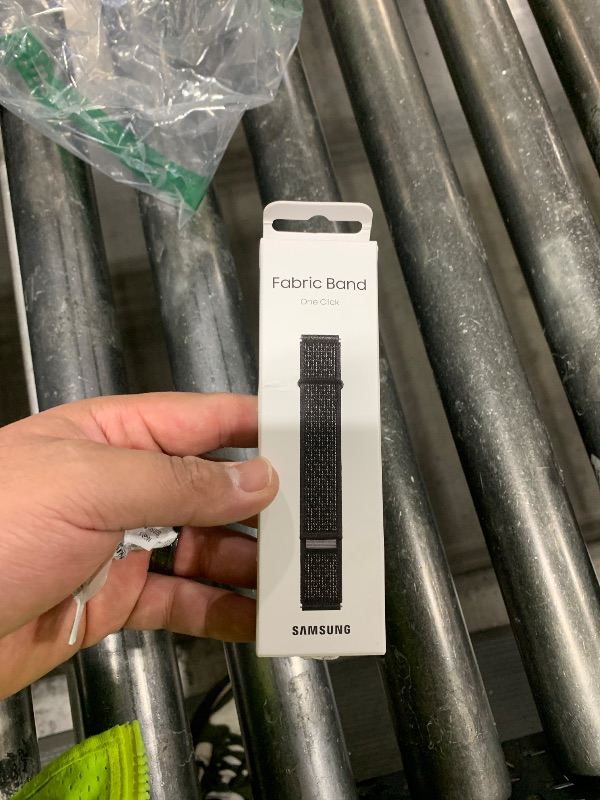 Photo 1 of Samsung Galaxy Watch 6, 5, 4 Series Fabric Band, Slim, Nylon, Reflective Smartwatch Replacement Strap for Men and Women, One Click Attachment, Small/Medium, ET-SVR93SBEGUJ, Black