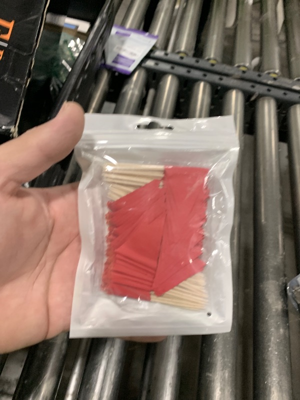 Photo 1 of 100 Pcs Solid Red Toothpick Flags Red Triangle Sticks Small Golf Cupcake Toppers Sticks Blank Flag Fruit Cheese Markers Flags for Diy Decorations Wedding Party Buffet
