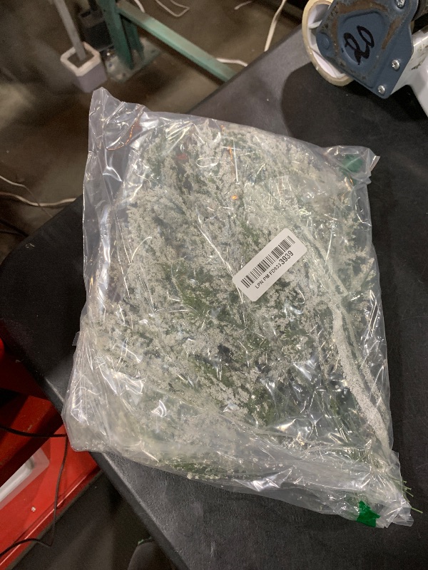 Photo 1 of 24PCS Artificial Pine Needles Branches 12.4" Christmas Greenery Stems Green Plants Fake Pine Sprigs Faux Pine Leaves Picks Crafts Sprays for Xmas Tree DIY Wreaths Garlands Home Decoration (24, Snow)