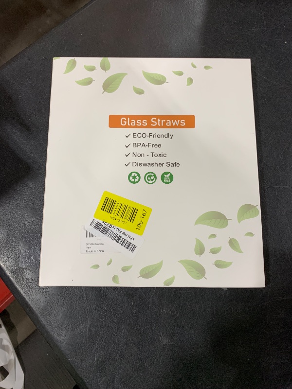 Photo 1 of [10 Pcs] Reusable Glass Straws Shatter Resistant - 9" x 10 mm Bent Multicolor Drinking Reusable Straws With 2 Cleaning Brushes for Coffee,Milkshakes,Juice Drinks