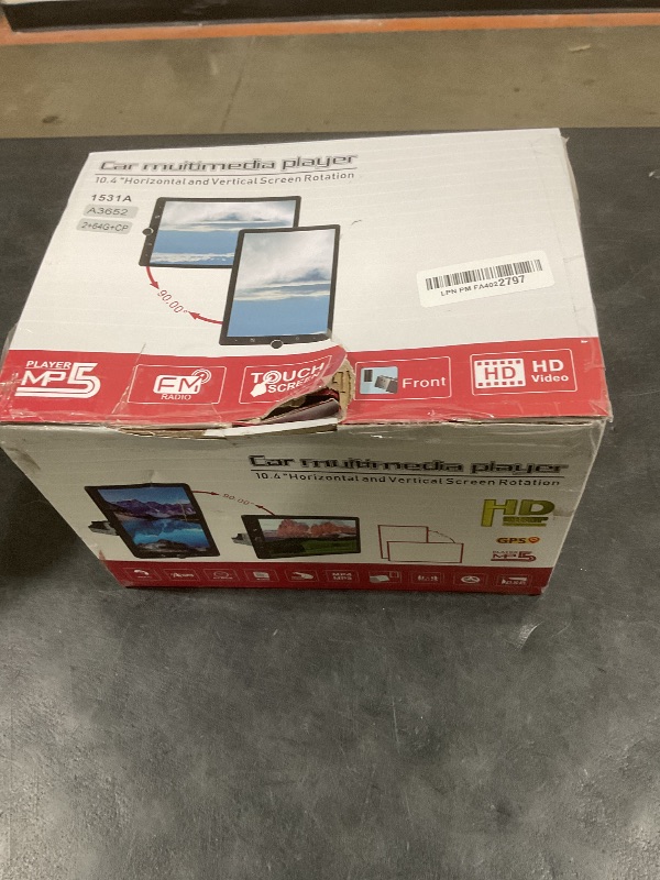 Photo 1 of [2G+64G] 10.4" Single Din Car Radio with Wireless Carplay Android Auto, Android Rotatable Touch Screen Radio with GPS, WiFi, Mirror Link, Bluetooth, FM/RDS, Camera, SWC