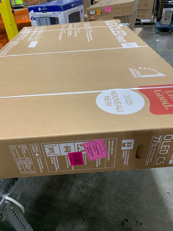 Photo 1 of Missing remote control and hardware-------------------------------------------------------------------------------------LG 77-Inch Class OLED evo AI 4K C5 Series Smart TV w/Dolby Atmos, Dolby Vision, HDR10, AI Super Upscaling 4K, Filmmaker Mode, Wow Orche