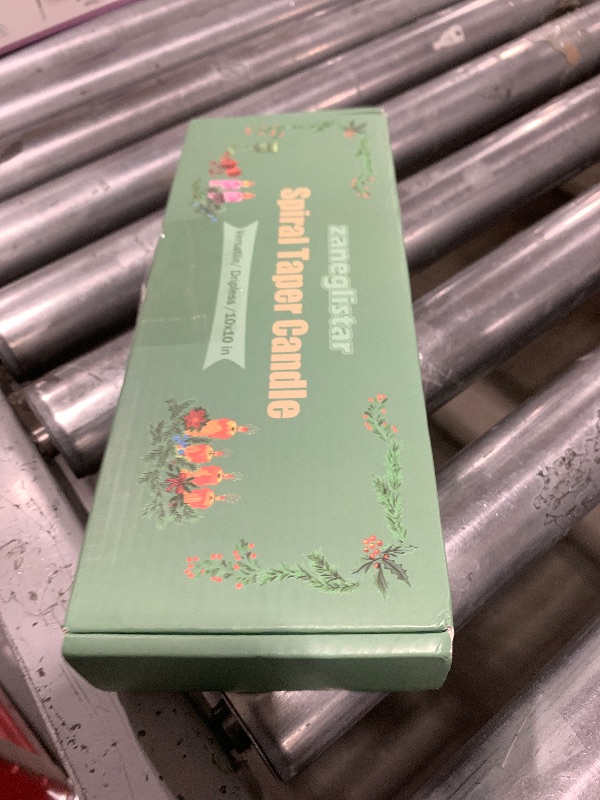 Photo 1 of 10 Inch Red Spiral Taper Candle Set, 10 Pack Unscented Dripless Candlesticks for Dinner Party Wedding and Home Decoration