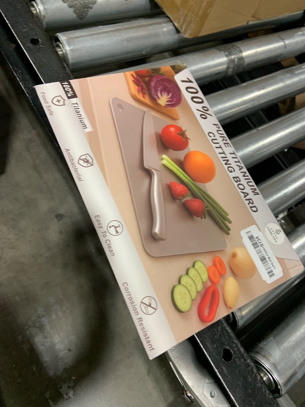 Photo 1 of 100% Pure Titanium Cutting Board– Double-Sided Metal titanium Cutting Boards for Kitchen, Food-Grade Certified, Dishwasher Safe – Small Titanium Cutting Board 11.4"x7.9" – Gift-Ready