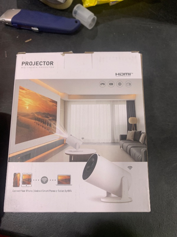 Photo 1 of [2025 New] HY300PRO+ Smart 4K Projector WiFi Bluetooth, Salange Mini Projector Android 11.0, Short Throw Projector 1080P HD, 180° Adjustable, Auto Keystone Correction, Outdoor Movie Projector Portable