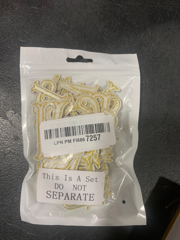 Photo 1 of 30 Pieces Iron on Numbers Patches, Numbers 0-9 Applique for Clothes, Decorative Repair Patches Sew on Embroidered Applique Patches for Hat, Socks, Jeans, DIY Accessories(1.25 Inches,Gold)