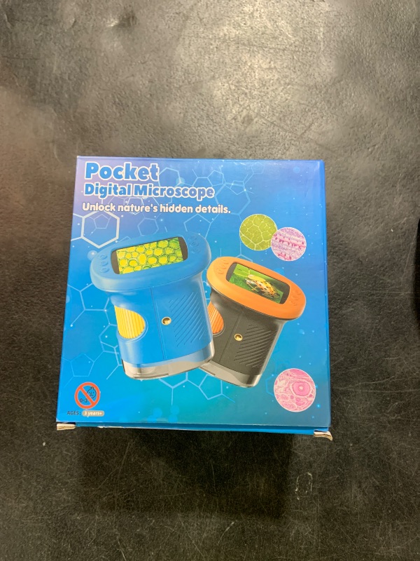 Photo 1 of 1000X Handheld Microscope for Kids, 4K 2.4" Screen Digital Kids Microscopes with 12 Slides, Portable Edu Toys Gifts for Age 3 4 5 6 7 8 9 10 11 12 Year Old Boys Girls Children Students(Blue)