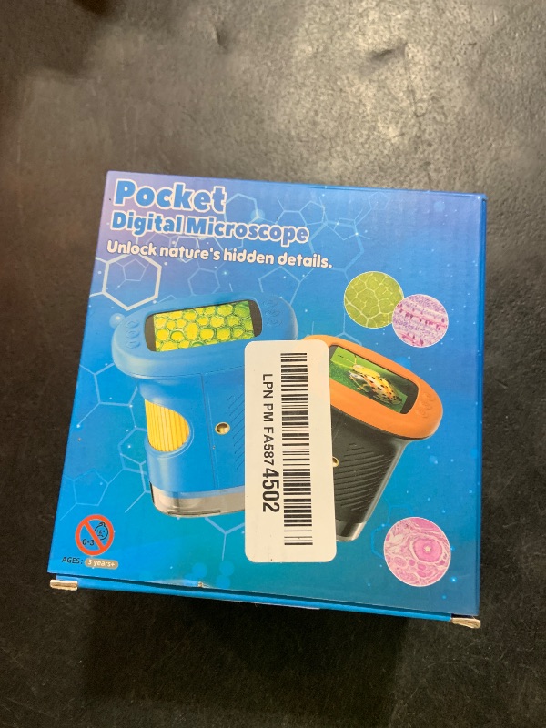 Photo 1 of 1000X Handheld Microscope for Kids, 4K 2.4" Screen Digital Kids Microscopes with 12 Slides, Portable Edu Toys Gifts for Age 3 4 5 6 7 8 9 10 11 12 Year Old Boys Girls Children Students(Blue)