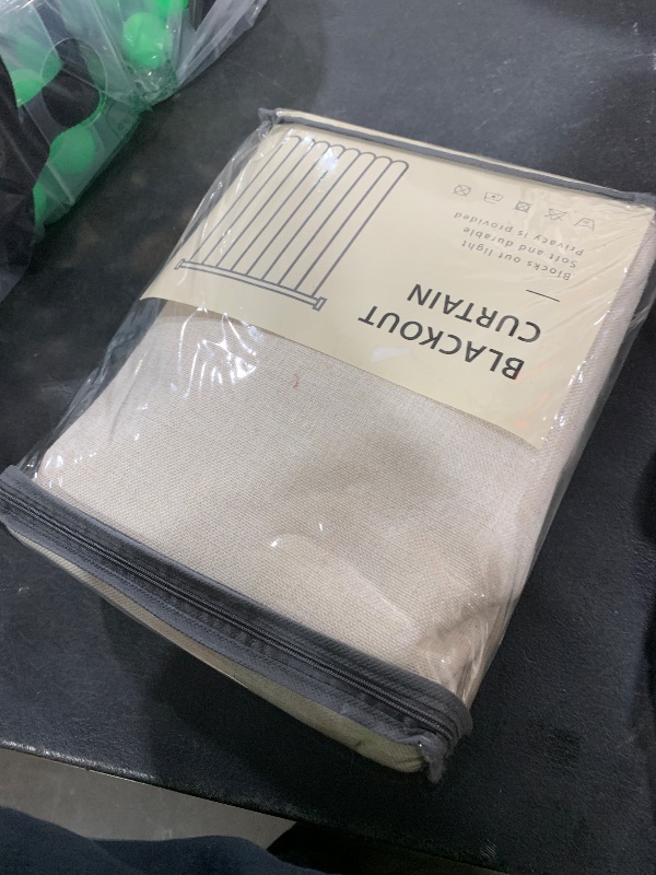 Photo 1 of 100% Blackout Shield Linen Blackout Curtains for Bedroom 96 Inches Long, Back Tab/Rod Pocket Living Room Drapes, Thermal Insulated Blackout Curtains 2 Panels Set, 50" W x 96" L,Cream