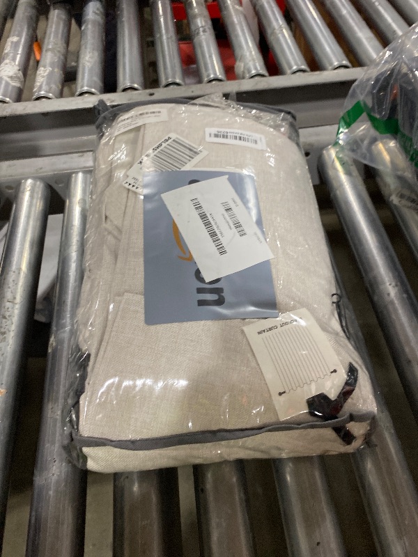 Photo 1 of 100% Blackout Shield Linen Look Textured Pinch Pleated Curtains Blackout Drapes 105 Inch Long 2 Panels Set, Faux Linen Blackout Curtains for Bedroom & Living Room, 40" W x 105" L, Beige