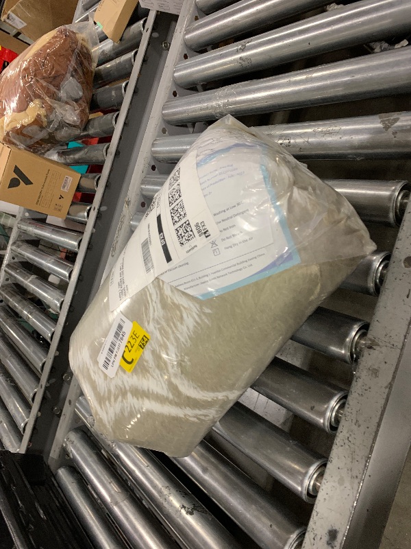 Photo 1 of LOCHAS Luxury Shag Area Rug 5x8 Feet Geometric Plush Fluffy Rugs, Extra Soft Carpet Runner Rugs for Bedroom Living Room Dorm Kids, High Pile Shaggy Floor Rug Decor, Beige/White