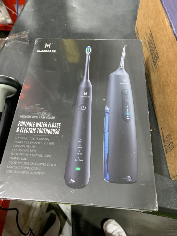 Photo 1 of 2-1 Oral Clean Kit- Water Dental flosser & Electric Toothbrush Combo- Brushing & Flossing- for Teeth Cleaning and Gum Health (Black)