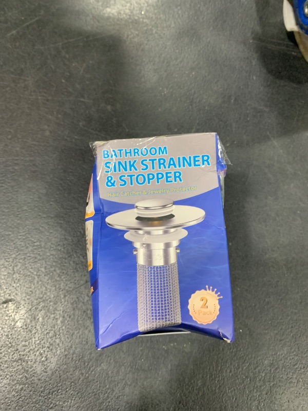 Photo 1 of 2PCS Bathroom Sink Stopper Strainer, Pop-Up Bathroom Sink Drain Strainer with Removable Stainless Steel Hair Catcher Basket, Universal Fit for US Bathroom Sinks, Bathtubs, Showers & Floor Drains