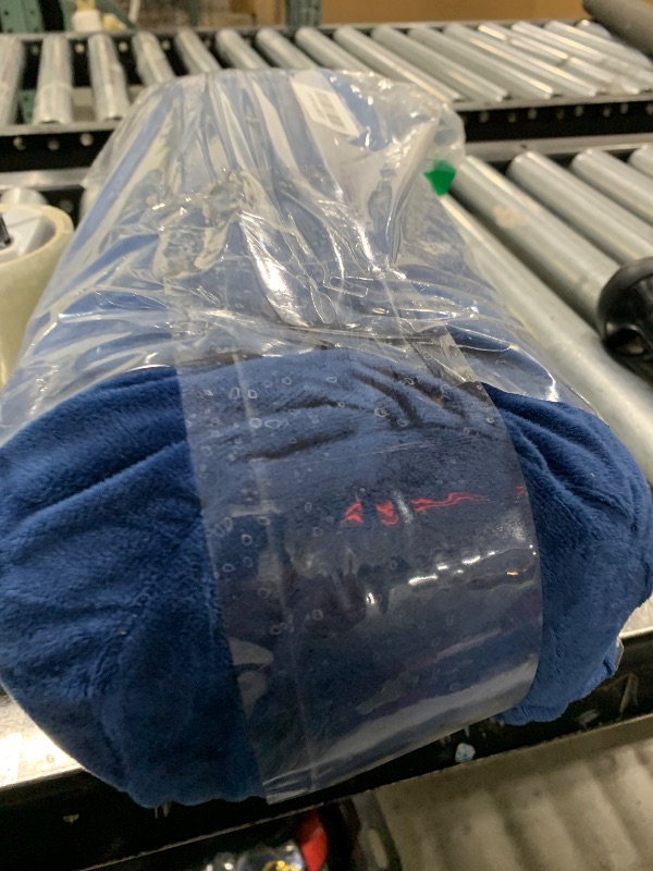 Photo 1 of 1 MIDDLE ONE Bolster Pillow with Removable Velvet Cover, Round Cylinder Neck Roll Pillow for Head, Back, Leg Support, Decorative Bed and Couch Pillow 16 x 6 Inches (Blue)