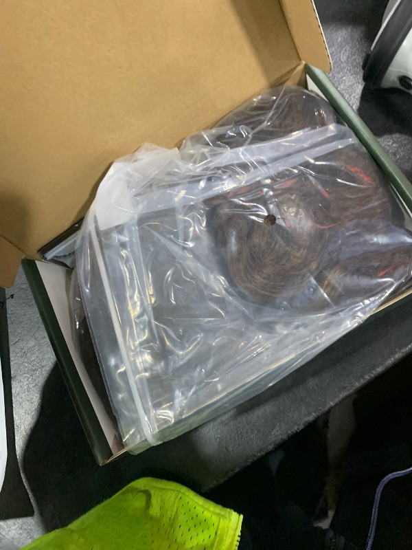 Photo 1 of SOKU 13x6 Lace Frontal Wig Highlighted 32 Inch Body Wave Pre Plucked Babyhair Transparent HD Lace Heat Friendly Highlights Brown Bouncy Synthetic Hair